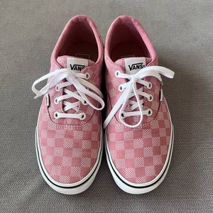 Pink and white checker Vans